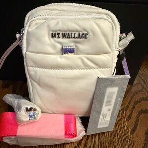 MZ Wallace White iridescent Mini Bowery crossbody XS Brand new with tags